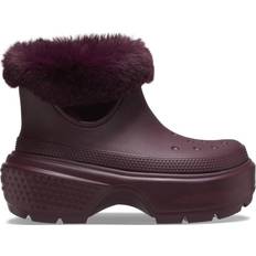 Men - Wide Fit Ankle Boots Crocs Stomp Lined - Dark Cherry