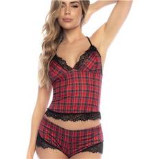 Mapale Playful Plaid Two Piece Pajama Set - Red