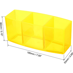 Yellow Desktop Organizers Unique Bargains 3 Compartments Acrylic Pen Holder 180 x 53 x 80 mm