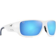 Maui Jim Adult - Polarized Sunglasses Maui Jim Polariserte Solbriller Med Speilblå Linser - White