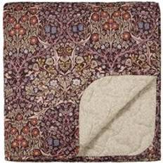 Morris & Co Blankets Morris & Co Blackthorn Quilted Cotton Throw Dark Red Blankets