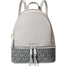 Michael Kors Beige Rucksäcke Michael Kors MK Rucksack Rhea Medium Aus Logostoff In Blockfarben Grau Michael Kors ONE SIZE