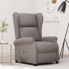 Reclinerfåtöljer - Trä vidaXL Wing Chair Taupe Fåtölj 103cm
