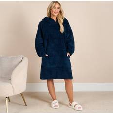 Brentfords Teddy Fleece Sherpa Hooded Blanket Oversized Throw Blankets