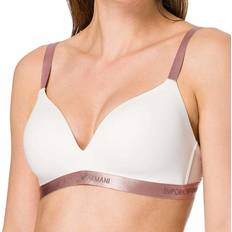 Armani Women Underwear Armani Iconic Microfiber Padded Triangle Bra - Ivory