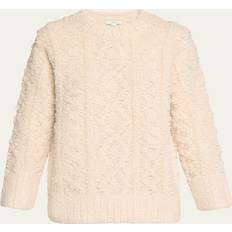 Textured Cable-Knit Crewneck Sweater - Off White