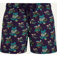 Men Swimming Trunks Vilebrequin Men's Landscape Turtles Swim Shorts - Late Night