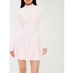 Forever 21 Women Dresses Forever 21 Long Sleeve Fit Flare Dress - Pink