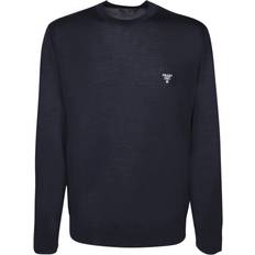 Prada Clothing Prada Superfine Wool Crew-Neck Sweater - Blue