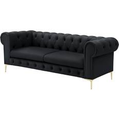 Chesterfield Sofas Inspired Home Geraldine Button Tufted 3 Seat Sofa