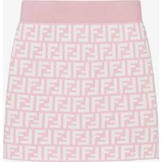 Cotton Skirts Children's Clothing Fendi Girls Cotton Knit Ff Logo Skirt - Pink