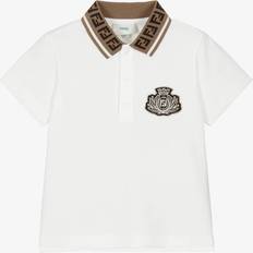 Fendi Boys Cotton Polo Shirt - White