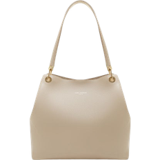 Isabel Bernard Femme Forte Annabelle Calfskin Leather Shoulder Bag - Taupe