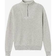 Enfärgade Stickade tröjor Barnkläder Name It NkmSafalle Half Zip - Grey Melange