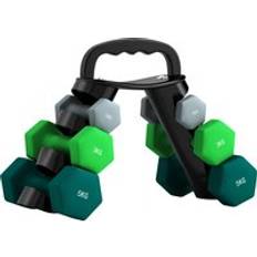 Dumbbell set 5 kg Sportnow Dumbbells Set with Carry Storage Rack Set of 6
