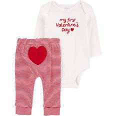 My First Valentine's Day Pant Set - Red