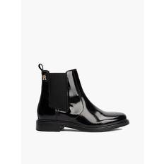 Patent Leather Chelsea Boots Tommy Hilfiger Patent Leather Chelsea Boots - Black