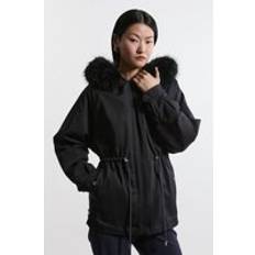 Karen Millen XL Outerwear Karen Millen Faux Fur Lined Hooded Parka Coat - Navy