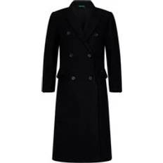 Lacoste M Coats Lacoste Double-Breasted Coat - Black Bouclé Wool