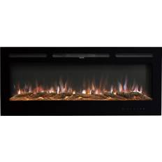 Living and Home Wall Mounted or Recessed Electric Fireplace Black 55 x 15 x 130cm
