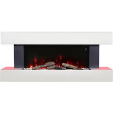 Living and Home Freestanding Electric Fireplace with Remote White 58 x 21 x 132cm