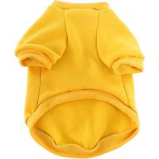 Pets Zeuxo Winter Warm Pet Dog Hoodie Yellow-S