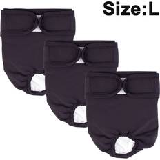 Pets Zeuxo Pack of 3 Reusable Dog Diapers Black L