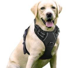 Pets Zeuxo Reflective Adjustable Dog Harness Vest Black-XL