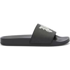 Plateforme Sandales Palm Angels Monogram Embossed Pool Slides - Black