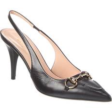 Gucci Women Heels & Pumps Gucci Horsebit Leather Slingback Pump