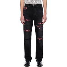 Leather Jeans Amiri Bandana Repaired Slim Jeans - Vintage Black