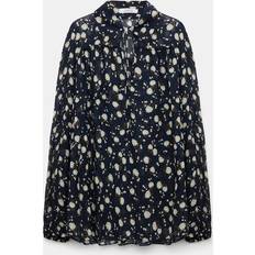 Blåa Blusar Dorothee Schumacher Micro Floral Print Gauze Blouse - Blue