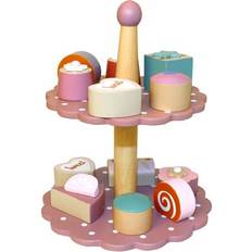 Legetøj kagefad Magni Wooden Cake Stand with Cakes