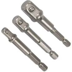 Power Tool Accessories Blackspur Drill Socket Adaptor 3pc Drive to 1/4" 3/8" 1/2"