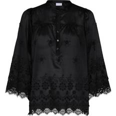 IN FRONT Lace Detail Blouse - Black