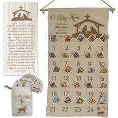 Calendriers de l'Avent Abbey & CA Gift Oh Holy Night Nativity Scene Fabric Advent Calendar