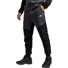 Men - Polyester Trousers & Shorts NIKE Tech Fleece Jogger Pants - Black/Anthracite/Green Strike