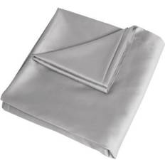 Satin Bed Sheets Sleepdown Anti-Allergy Bed Sheet Silver (200x182cm)