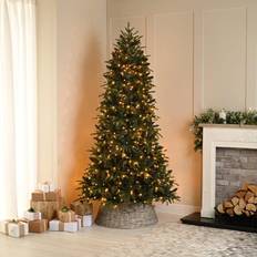 Festive Pre-Lit Artificial Green Christmas Tree 180cm