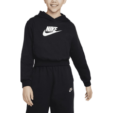 Nike club hoodie Nike Sportswear Club Fleece Crop Hoodie - Black