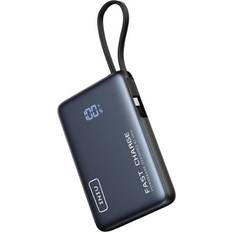 Samsung power bank Iniu Pocket Power 10K Power Bank with Built-In USB C Cable, Compact 10000mAh PD 20W (IN&OUT) for iPhone, Samsung etc. Black