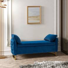 Fairmont Park Ageet Velvet Upholstered 57.15cm H X 148.59cm W X 58.42cm D Storage Bench