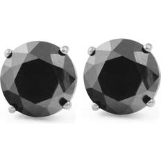 Jewelry 1/2ct Black Diamond Studs Womens Earrings 14K White Gold