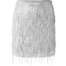 Mesh Kjolar Only Spacy Short Sequins Skirt - Vapor Blue/Silver