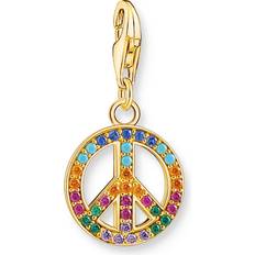 Turquoise Charms & Pendants Thomas Sabo Charm Pendant Peace Colourful Stones - Blue/Yellow Gold