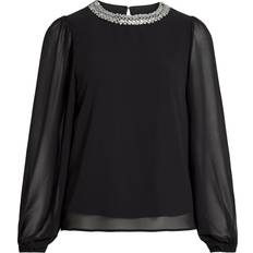 Color sólido - Negro Blusas Vila Blusa - Negro/Plata