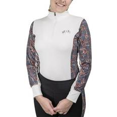 Red Bits Equine Couture Ladies Snaffle Bits Show Shirt - White