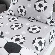 Fitted Sheet Bed Sheets Catherine Lansfield Football Stars Brushed Cotton Bed Sheet Grey (190x90cm)