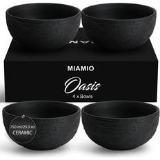 Black Soup Bowls Oasis Miamio 750 ml Ceramic Serving Bowls Set Soup Bowl 4pcs