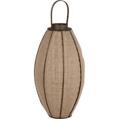 Portavelas Home ESPRIT Naturlig Jute Bambus 37 x 37 x 70 cm Fyrfadsstage